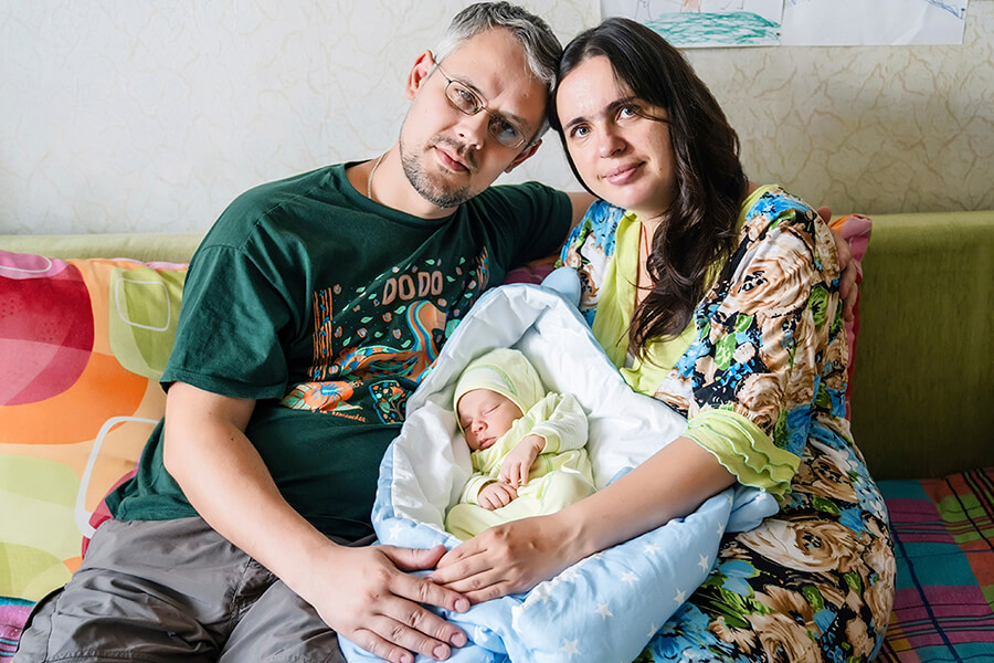 Alexey, Elena and newborn son Ivan