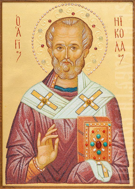 painted icon of st nicholas