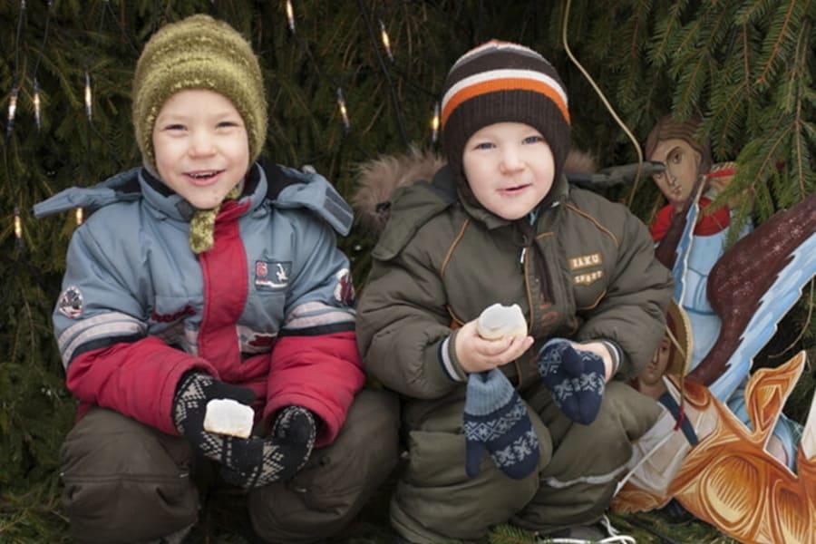 children under the tree